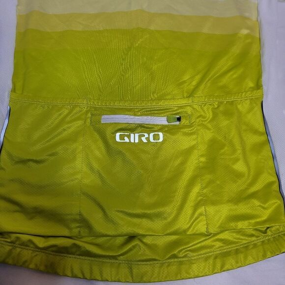 GIRO neon yellow stripe‎ chrono expert renew stretch full zip biking jersey M - Picture 8 of 12